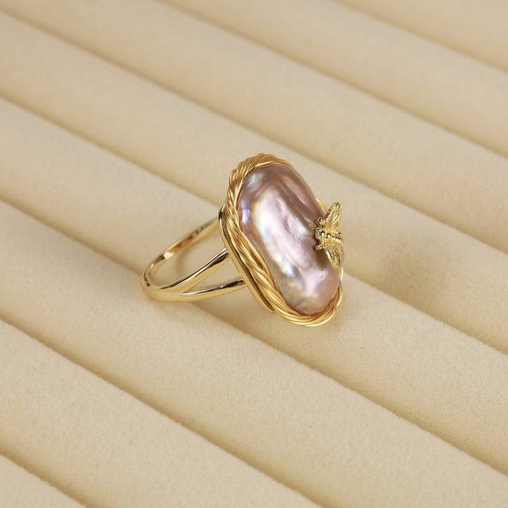 Honey Muse Pearl Statement Ring