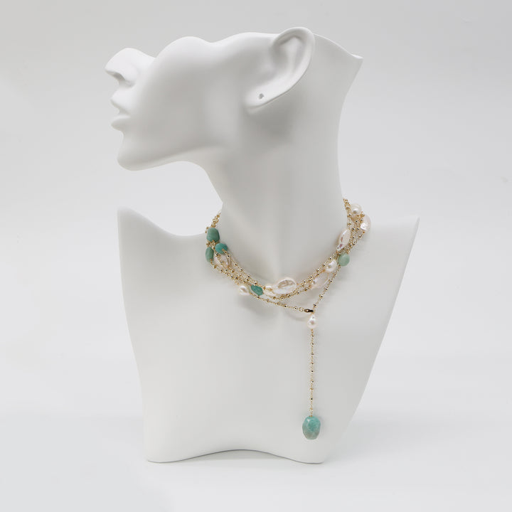 Aurelia Pearl & Jade Layered Necklace