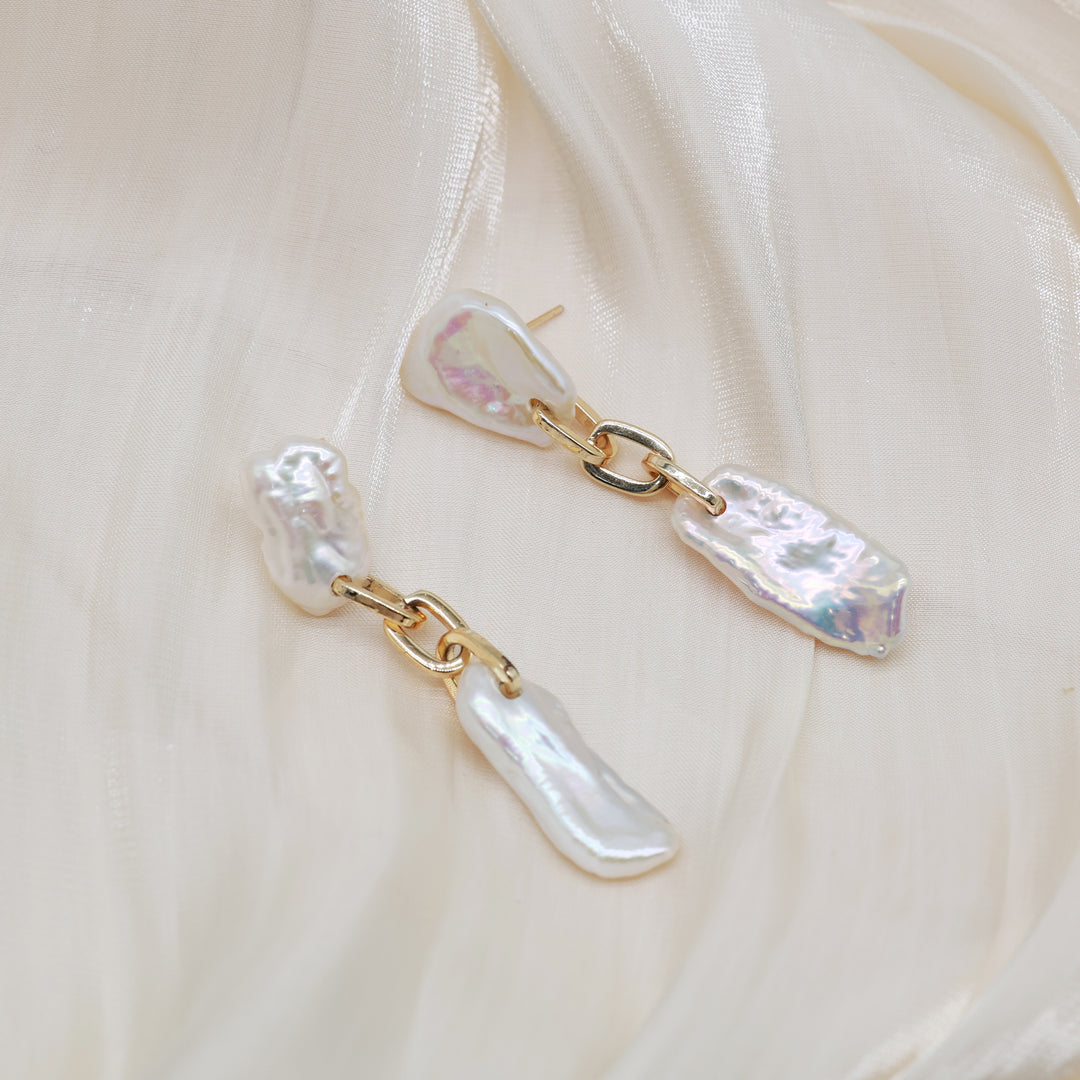 Baroque Stick Pearl Drop Earrings