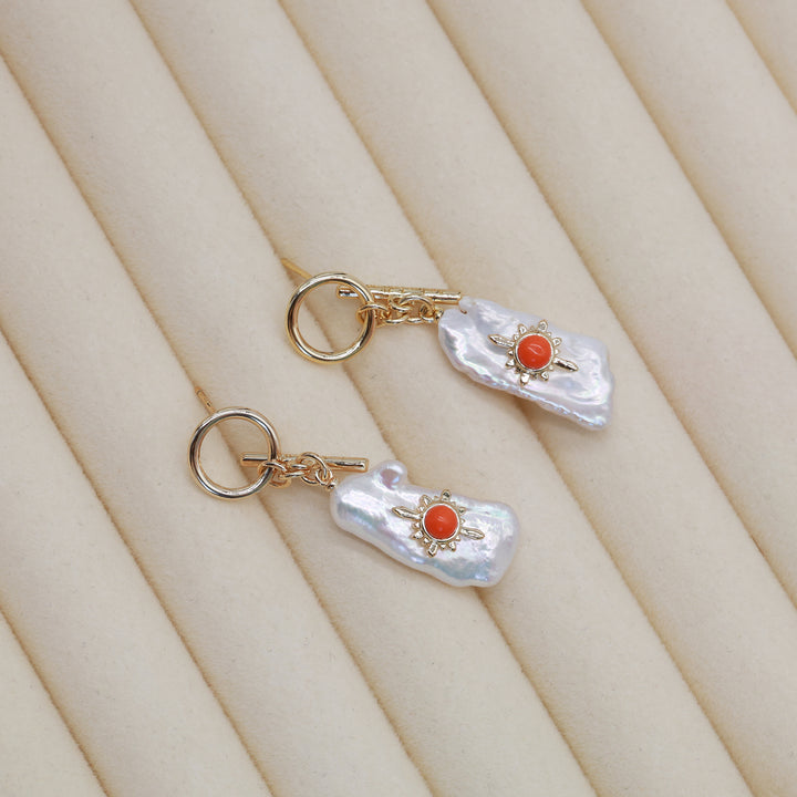 Solar Pearl Drop Earrings