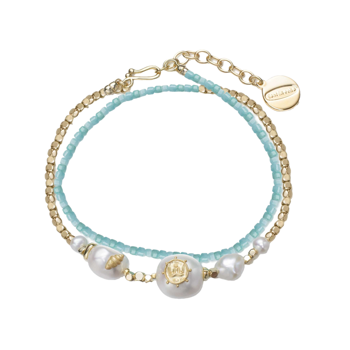 Dual Wear Aquamarine & Pearl Necklace-Bracelet