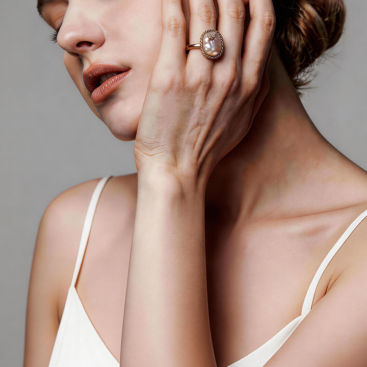 Honey Muse Pearl Statement Ring