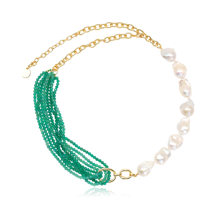 Verdant Charm Pearl Necklace