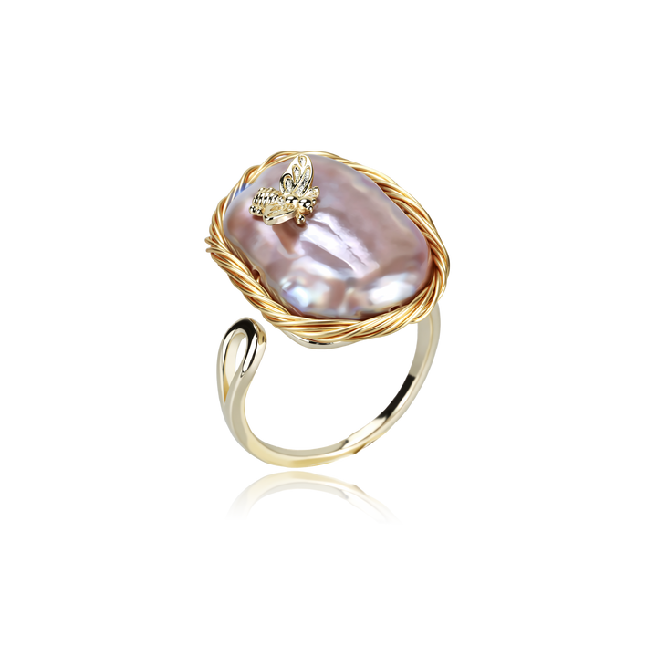 Honey Muse Pearl Statement Ring