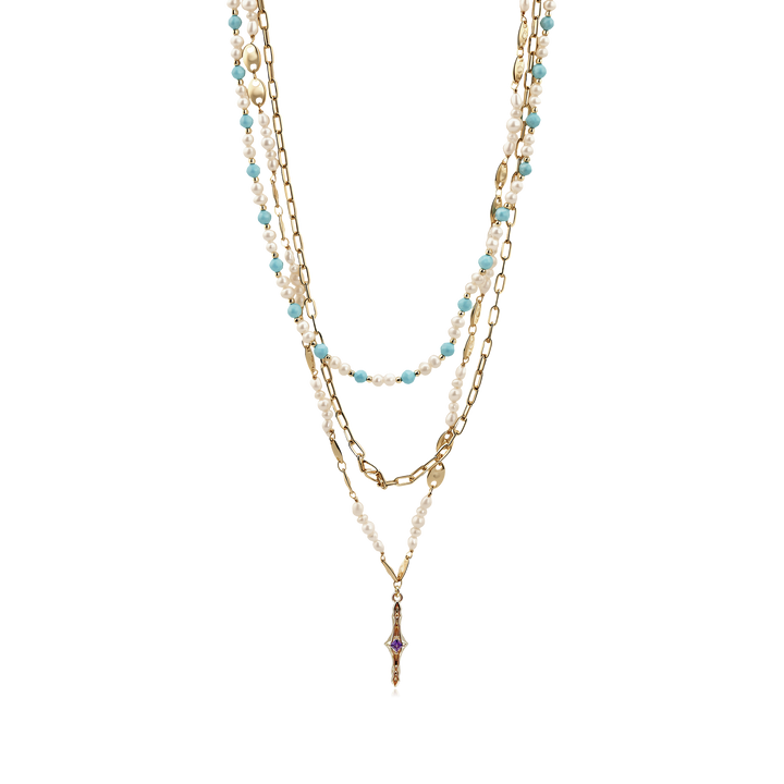 Ocean Mist Pearl & Gemstone Necklace