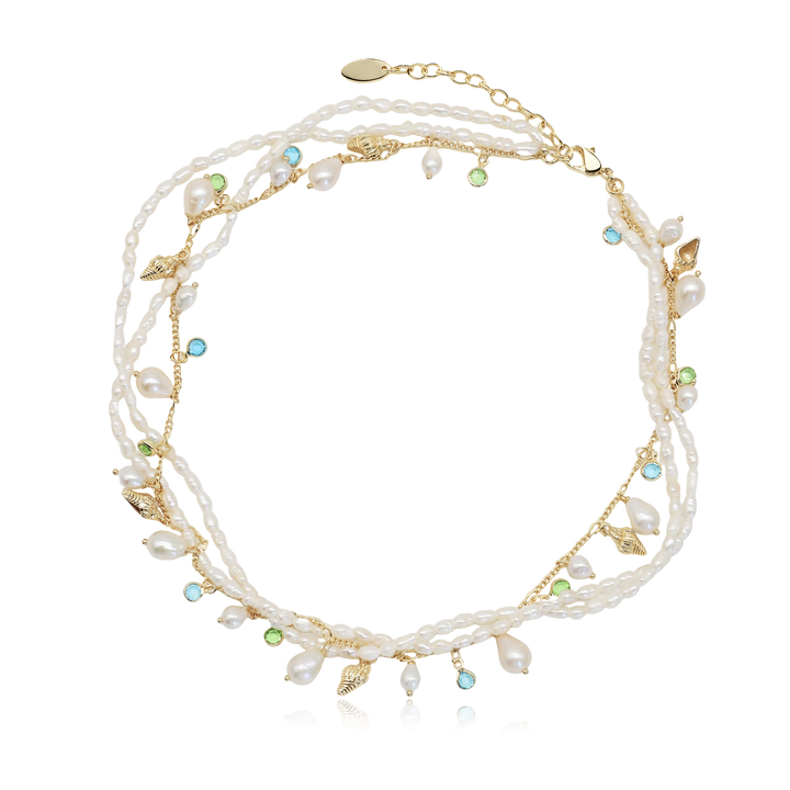 Ocean Garden Pearl Charm Necklace