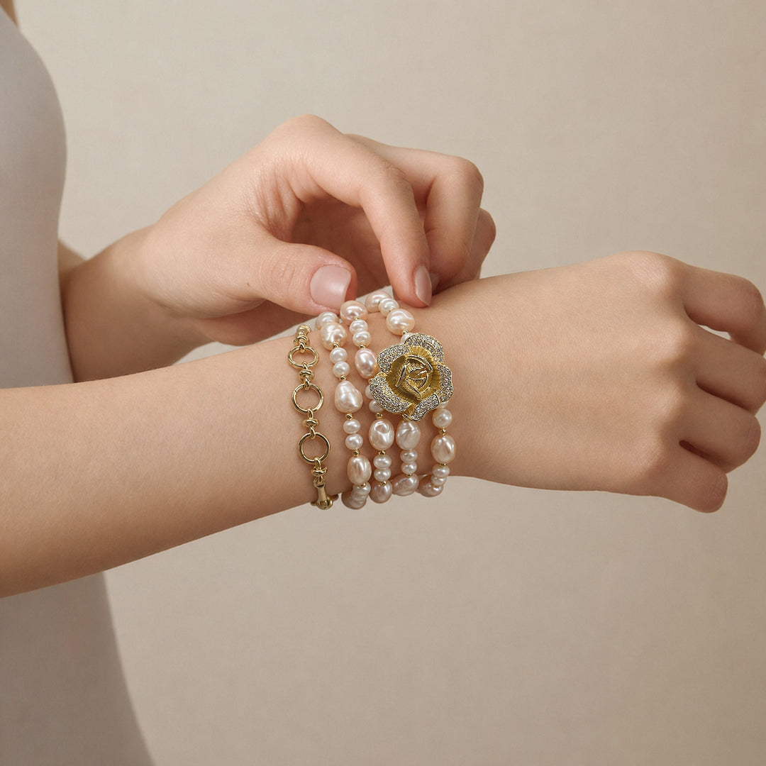 Rosé Dual Strand Pearl Necklace