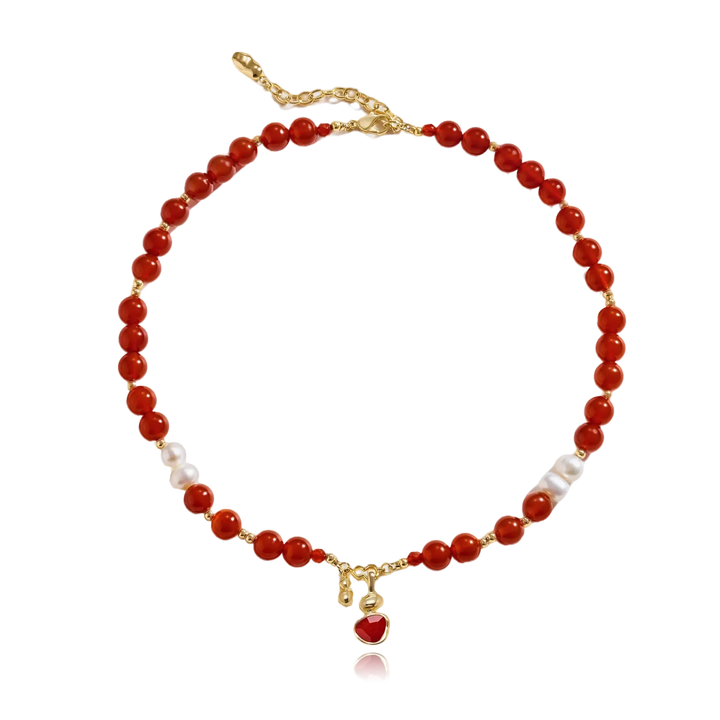 Crimson Flow Beaded Necklace