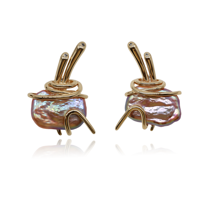 Orbit Pearl Sculpt Earrings