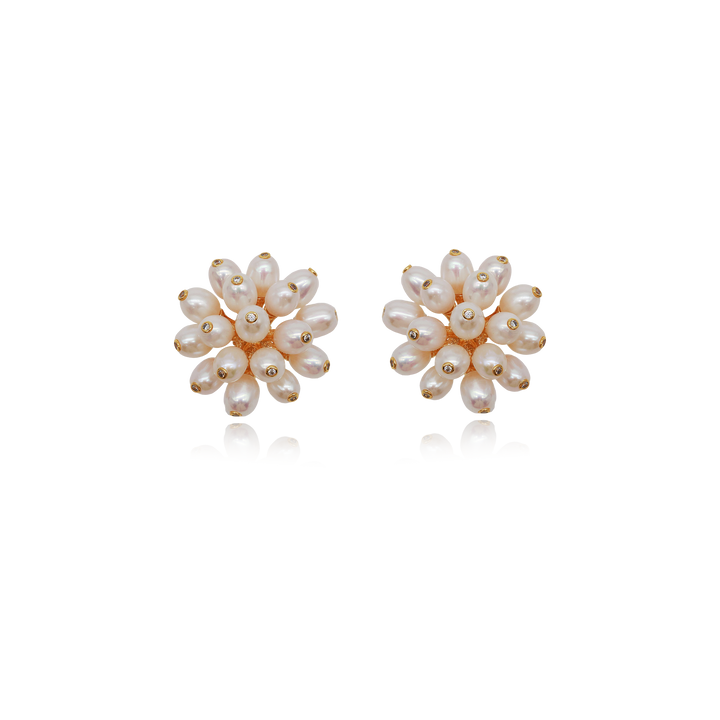 Cluster Bloom Pearl Earrings