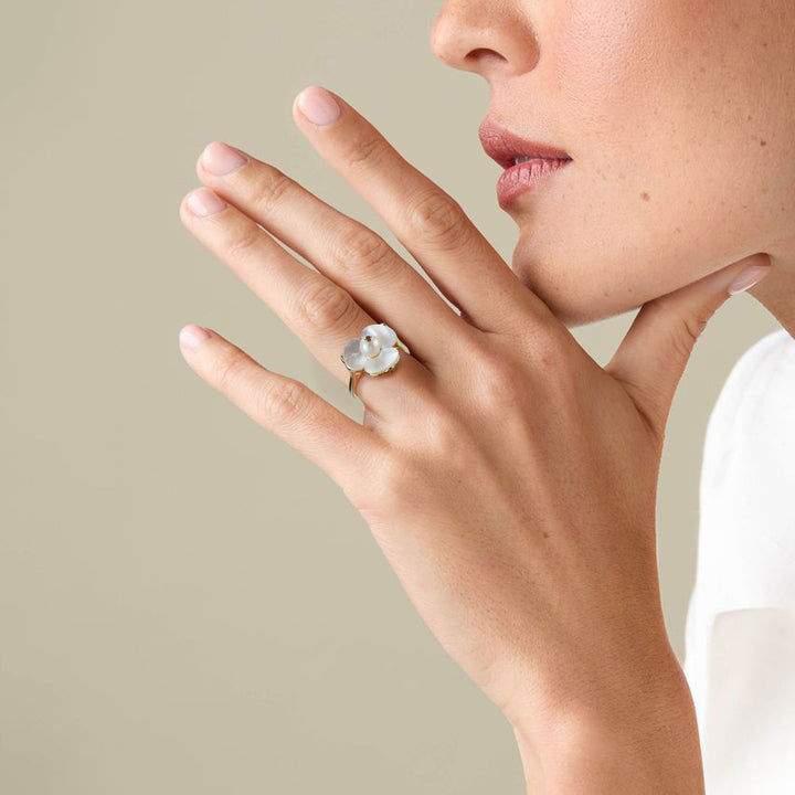 Bague Nacre Fleurie