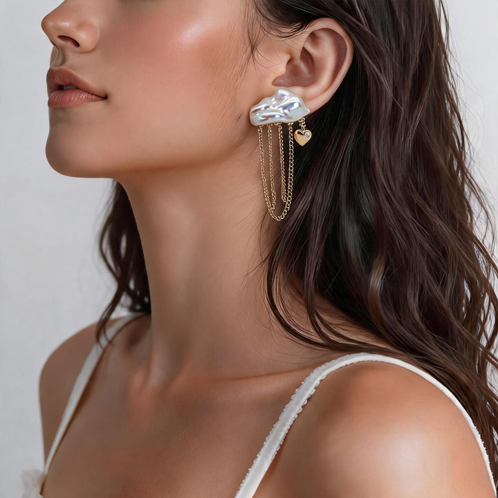 Rainfall Pearl Chain Earrings