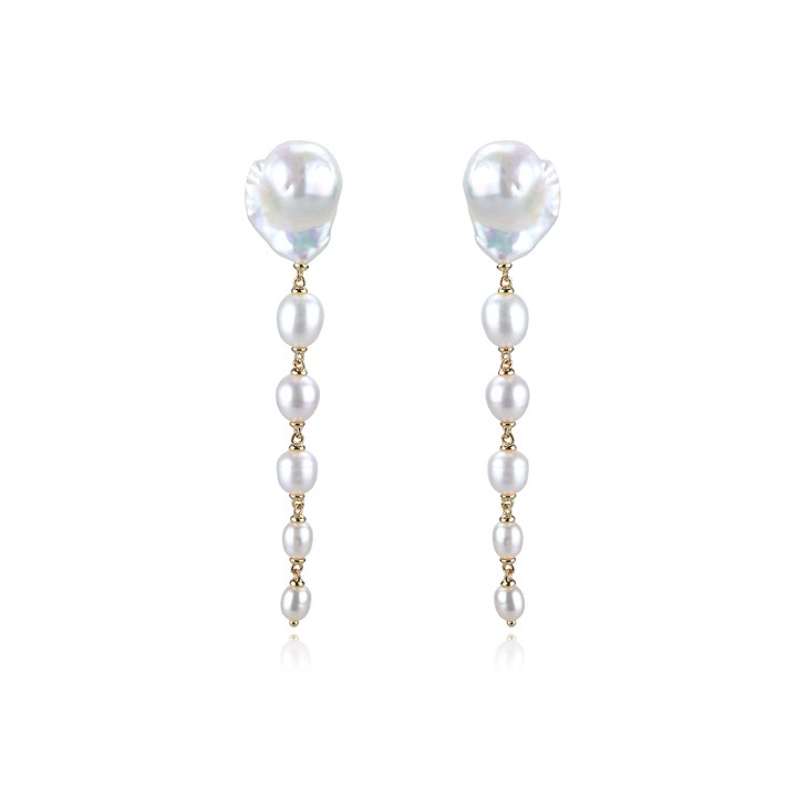 Luminous Cascade Pearl Earrings