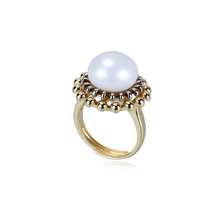 Radiant Halo Pearl Ring