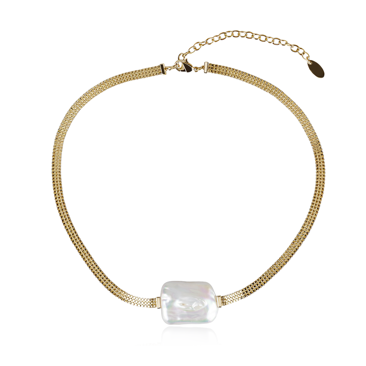Modern Baroque Pearl Choker Necklace